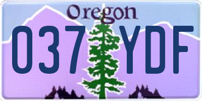 OR license plate 037YDF