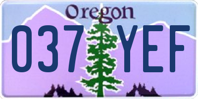 OR license plate 037YEF