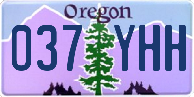 OR license plate 037YHH