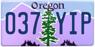 OR license plate 037YIP