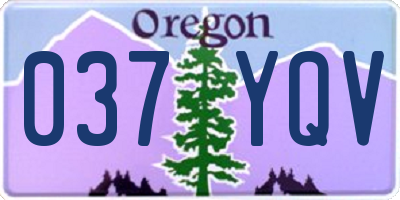 OR license plate 037YQV