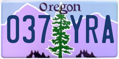 OR license plate 037YRA