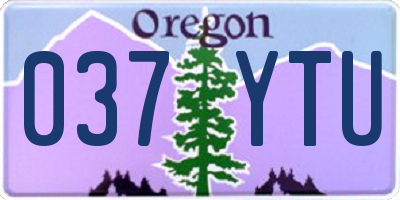OR license plate 037YTU