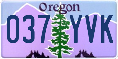OR license plate 037YVK
