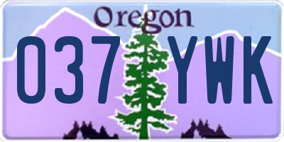 OR license plate 037YWK