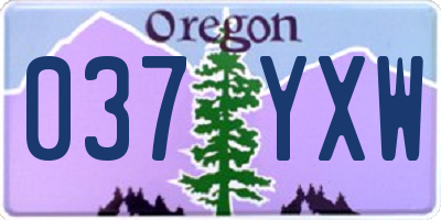 OR license plate 037YXW