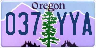 OR license plate 037YYA