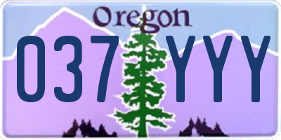 OR license plate 037YYY