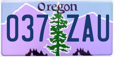 OR license plate 037ZAU