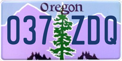 OR license plate 037ZDQ