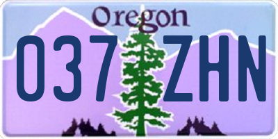 OR license plate 037ZHN