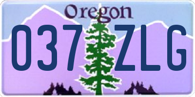 OR license plate 037ZLG