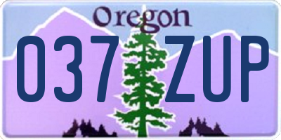 OR license plate 037ZUP