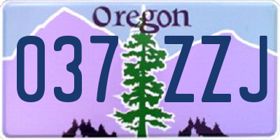 OR license plate 037ZZJ