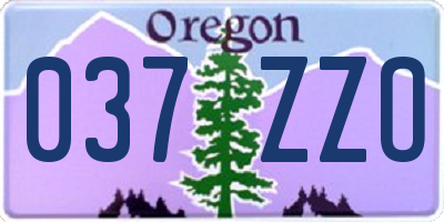 OR license plate 037ZZO