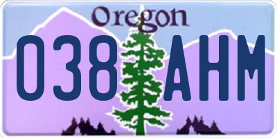 OR license plate 038AHM