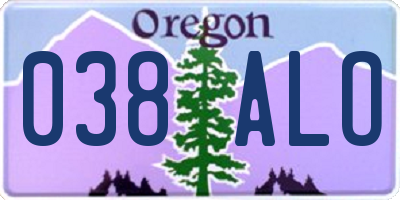 OR license plate 038ALO
