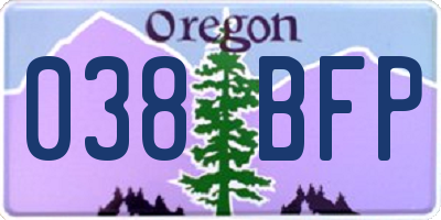 OR license plate 038BFP