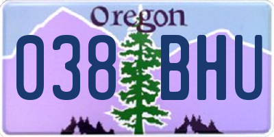 OR license plate 038BHU