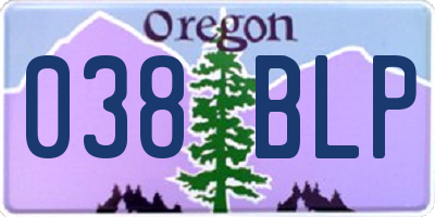 OR license plate 038BLP