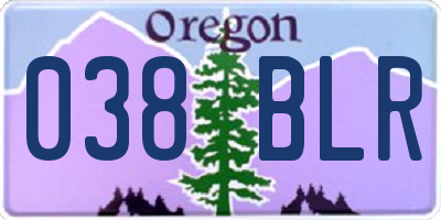 OR license plate 038BLR