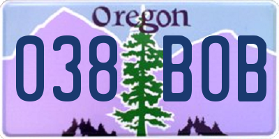 OR license plate 038BOB
