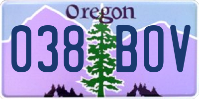 OR license plate 038BOV
