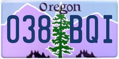 OR license plate 038BQI