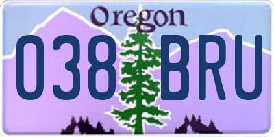 OR license plate 038BRU