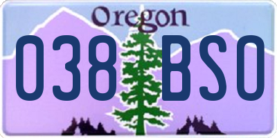 OR license plate 038BSO
