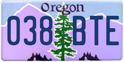 OR license plate 038BTE