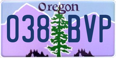 OR license plate 038BVP
