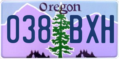 OR license plate 038BXH