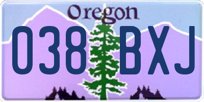 OR license plate 038BXJ
