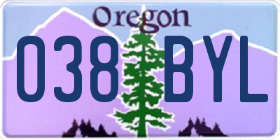 OR license plate 038BYL