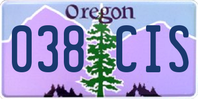 OR license plate 038CIS