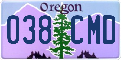 OR license plate 038CMD