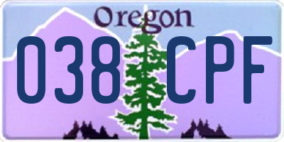 OR license plate 038CPF