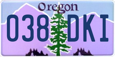 OR license plate 038DKI