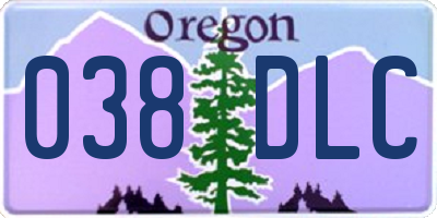 OR license plate 038DLC