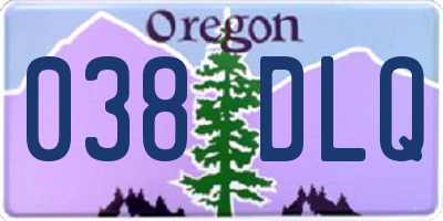 OR license plate 038DLQ