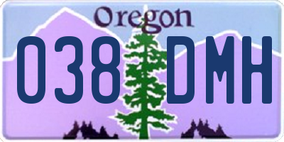 OR license plate 038DMH