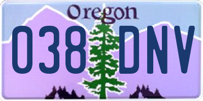 OR license plate 038DNV
