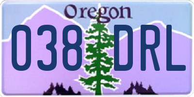 OR license plate 038DRL