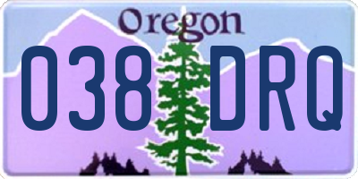 OR license plate 038DRQ