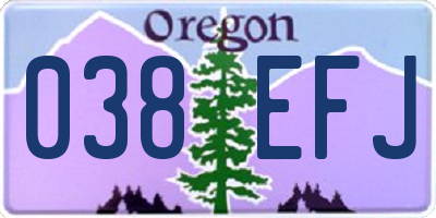 OR license plate 038EFJ