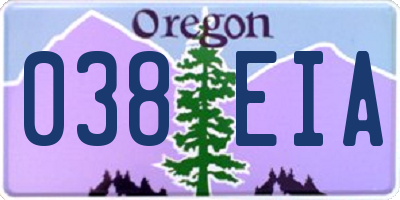 OR license plate 038EIA
