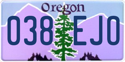 OR license plate 038EJO