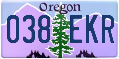 OR license plate 038EKR