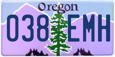 OR license plate 038EMH
